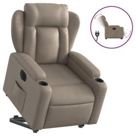 vidaXL Relaxsessel mit Aufstehhilfe Elektrisch Cappuccino Kunstleder