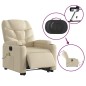 vidaXL Elektrischer Massagesessel mit Aufstehhilfe Creme Stoff vidaXL Elektrischer Massagesessel mit Aufstehhilfe Creme Stoff