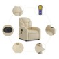 vidaXL Elektrischer Massagesessel mit Aufstehhilfe Creme Stoff vidaXL Elektrischer Massagesessel mit Aufstehhilfe Creme Stoff