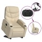 vidaXL Elektrischer Massagesessel mit Aufstehhilfe Creme Stoff vidaXL Elektrischer Massagesessel mit Aufstehhilfe Creme Stoff