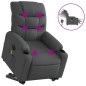 vidaXL Elektrischer Massagesessel mit Aufstehhilfe Dunkelgrau Stoff vidaXL Elektrischer Massagesessel mit Aufstehhilfe Dunkelgrau Stoff