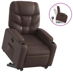vidaXL Relaxsessel mit Aufstehhilfe Braun Kunstleder