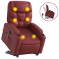 vidaXL Massagesessel mit Aufstehhilfe Weinrot Kunstleder vidaXL Massagesessel mit Aufstehhilfe Weinrot Kunstleder