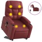 vidaXL Massagesessel mit Aufstehhilfe Elektrisch Weinrot Kunstleder vidaXL Massagesessel mit Aufstehhilfe Elektrisch Weinrot Kunstleder