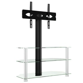 vidaXL TV-Eckregal mit 3 Ablagen für 32-70 Zoll Schwarz und Silbern