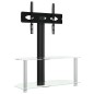vidaXL TV-Eckregal mit 2 Ablagen für 32-70 Zoll Schwarz und Silbern vidaXL TV-Eckregal mit 2 Ablagen für 32-70 Zoll Schwarz und Silbern