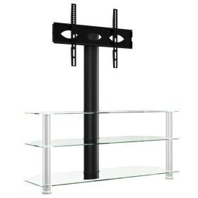 vidaXL TV-Eckregal mit 3 Ablagen für 32-70 Zoll Schwarz und Silbern