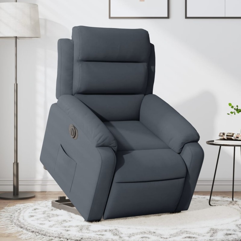 vidaXL Relaxsessel mit Aufstehhilfe Elektrisch Dunkelgrau Samt vidaXL Relaxsessel mit Aufstehhilfe Elektrisch Dunkelgrau Samt