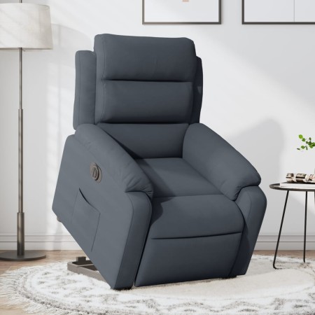 vidaXL Relaxsessel mit Aufstehhilfe Elektrisch Dunkelgrau Samt