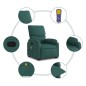 vidaXL Massagesessel mit Aufstehhilfe Dunkelgrün Stoff vidaXL Massagesessel mit Aufstehhilfe Dunkelgrün Stoff