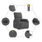 vidaXL Elektrischer Massagesessel mit Aufstehhilfe Dunkelgrau Stoff vidaXL Elektrischer Massagesessel mit Aufstehhilfe Dunkelgrau Stoff