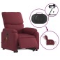 vidaXL Elektrischer Massagesessel mit Aufstehhilfe Weinrot Stoff vidaXL Elektrischer Massagesessel mit Aufstehhilfe Weinrot Stoff