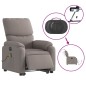 vidaXL Elektrischer Massagesessel mit Aufstehhilfe Taupe Stoff vidaXL Elektrischer Massagesessel mit Aufstehhilfe Taupe Stoff