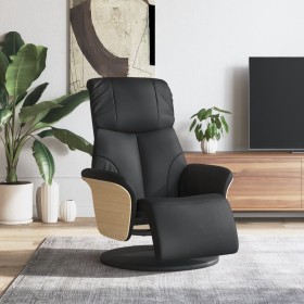 vidaXL Relaxsessel mit Fußteil Schwarz Kunstleder