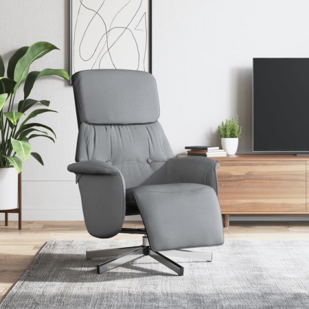vidaXL Relaxsessel mit Fußteil Hellgrau Stoff