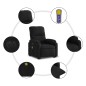 vidaXL Massagesessel Aufstehhilfe Elektrisch Schwarz Mikrofasergewebe vidaXL Massagesessel Aufstehhilfe Elektrisch Schwarz Mikrofasergewebe