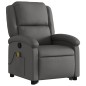 vidaXL Massagesessel mit Aufstehhilfe Grau Echtleder vidaXL Massagesessel mit Aufstehhilfe Grau Echtleder