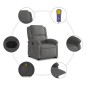 vidaXL Massagesessel mit Aufstehhilfe Grau Echtleder vidaXL Massagesessel mit Aufstehhilfe Grau Echtleder