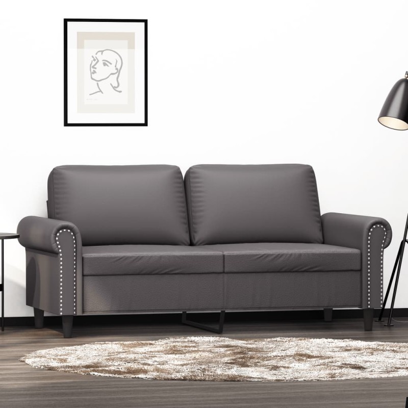 vidaXL 2-Sitzer-Sofa Grau 140 cm Kunstleder vidaXL 2-Sitzer-Sofa Grau 140 cm Kunstleder