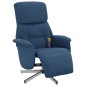 vidaXL Massagesessel mit Fußteil Blau Stoff vidaXL Massagesessel mit Fußteil Blau Stoff