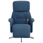 vidaXL Massagesessel mit Fußteil Blau Stoff vidaXL Massagesessel mit Fußteil Blau Stoff