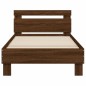 vidaXL Bettgestell ohne Matratze mit Kopfteil Braun Eiche 90x200 cm vidaXL Bettgestell ohne Matratze mit Kopfteil Braun Eiche 90x200 cm