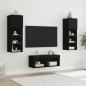 vidaXL 4-tlg. TV-Wohnwand mit LED-Leuchten Schwarz vidaXL 4-tlg. TV-Wohnwand mit LED-Leuchten Schwarz