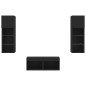 vidaXL 4-tlg. TV-Wohnwand mit LED-Leuchten Schwarz vidaXL 4-tlg. TV-Wohnwand mit LED-Leuchten Schwarz