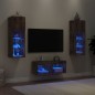 vidaXL 4-tlg. TV-Wohnwand mit LED-Leuchten Räuchereiche vidaXL 4-tlg. TV-Wohnwand mit LED-Leuchten Räuchereiche