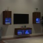 vidaXL 4-tlg. TV-Wohnwand mit LED-Leuchten Braun Eichen-Optik vidaXL 4-tlg. TV-Wohnwand mit LED-Leuchten Braun Eichen-Optik