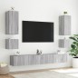 vidaXL 6-tlg. TV-Wohnwand mit LED-Leuchten Grau Sonoma vidaXL 6-tlg. TV-Wohnwand mit LED-Leuchten Grau Sonoma