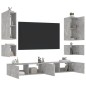 vidaXL 6-tlg. TV-Wohnwand mit LED-Leuchten Betongrau vidaXL 6-tlg. TV-Wohnwand mit LED-Leuchten Betongrau