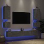 vidaXL 6-tlg. TV-Wohnwand mit LED-Leuchten Betongrau vidaXL 6-tlg. TV-Wohnwand mit LED-Leuchten Betongrau