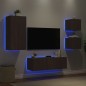 vidaXL 4-tlg. TV-Wohnwand mit LED-Leuchten Braun Eichen-Optik vidaXL 4-tlg. TV-Wohnwand mit LED-Leuchten Braun Eichen-Optik