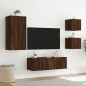 vidaXL 4-tlg. TV-Wohnwand mit LED-Leuchten Braun Eichen-Optik vidaXL 4-tlg. TV-Wohnwand mit LED-Leuchten Braun Eichen-Optik