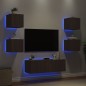 vidaXL 5-tlg. TV-Wohnwand mit LED-Leuchten Braun Eichen-Optik vidaXL 5-tlg. TV-Wohnwand mit LED-Leuchten Braun Eichen-Optik