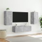 vidaXL 3-tlg. TV-Wohnwand mit LED-Leuchten Betongrau vidaXL 3-tlg. TV-Wohnwand mit LED-Leuchten Betongrau