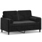 vidaXL 2-Sitzer-Sofa mit Zierkissen Schwarz 120 cm Samt vidaXL 2-Sitzer-Sofa mit Zierkissen Schwarz 120 cm Samt