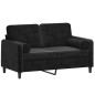 vidaXL 2-Sitzer-Sofa mit Zierkissen Schwarz 120 cm Samt vidaXL 2-Sitzer-Sofa mit Zierkissen Schwarz 120 cm Samt