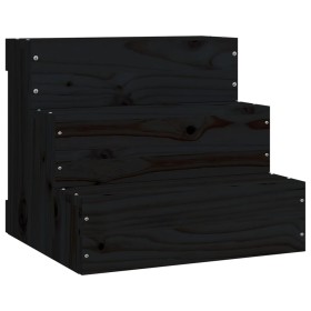 vidaXL Haustiertreppe Schwarz 40x37,5x35 cm Massivholz Kiefer
