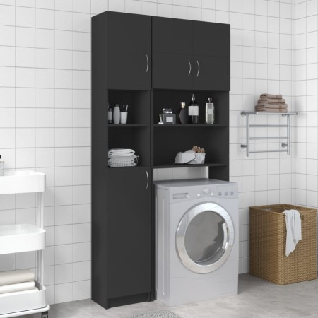 vidaXL Badezimmerschrank Grau 32x25,5x190 cm Holzwerkstoff