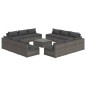 vidaXL 13-tlg. Garten-Lounge-Set mit Kissen Poly Rattan Grau vidaXL 13-tlg. Garten-Lounge-Set mit Kissen Poly Rattan Grau