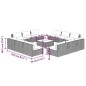 vidaXL 13-tlg. Garten-Lounge-Set mit Kissen Poly Rattan Grau vidaXL 13-tlg. Garten-Lounge-Set mit Kissen Poly Rattan Grau