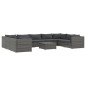 vidaXL 10-tlg. Garten-Lounge-Set mit Kissen Poly Rattan Grau vidaXL 10-tlg. Garten-Lounge-Set mit Kissen Poly Rattan Grau