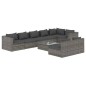 vidaXL 9-tlg. Garten-Lounge-Set mit Kissen Grau Poly Rattan vidaXL 9-tlg. Garten-Lounge-Set mit Kissen Grau Poly Rattan