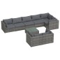 vidaXL 9-tlg. Garten-Lounge-Set mit Kissen Grau Poly Rattan vidaXL 9-tlg. Garten-Lounge-Set mit Kissen Grau Poly Rattan