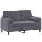 vidaXL 2-Sitzer-Sofa mit Zierkissen Dunkelgrau 120 cm Samt vidaXL 2-Sitzer-Sofa mit Zierkissen Dunkelgrau 120 cm Samt