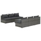 vidaXL 7-tlg. Garten-Lounge-Set mit Kissen Poly Rattan Grau vidaXL 7-tlg. Garten-Lounge-Set mit Kissen Poly Rattan Grau