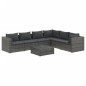 vidaXL 7-tlg. Garten-Lounge-Set mit Kissen Poly Rattan Grau vidaXL 7-tlg. Garten-Lounge-Set mit Kissen Poly Rattan Grau
