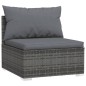 vidaXL 7-tlg. Garten-Lounge-Set mit Kissen Poly Rattan Grau vidaXL 7-tlg. Garten-Lounge-Set mit Kissen Poly Rattan Grau